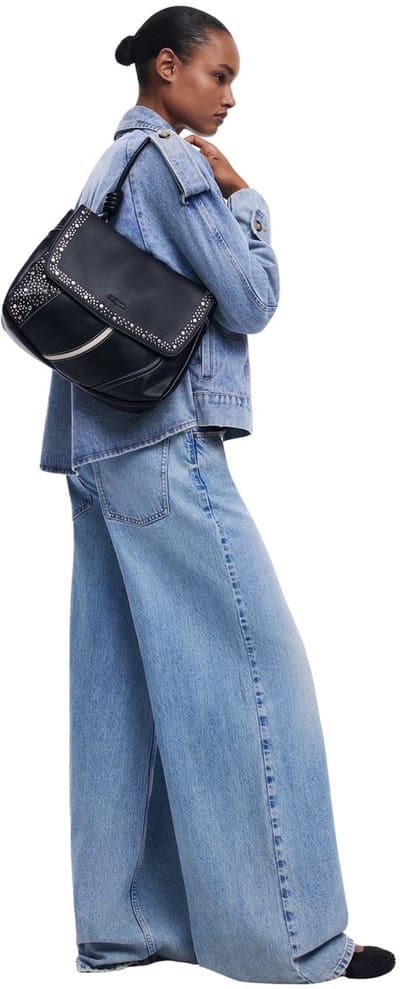 Desigual Handtas Schoudertas Punkette Posadas Hand Bag Black Zwart