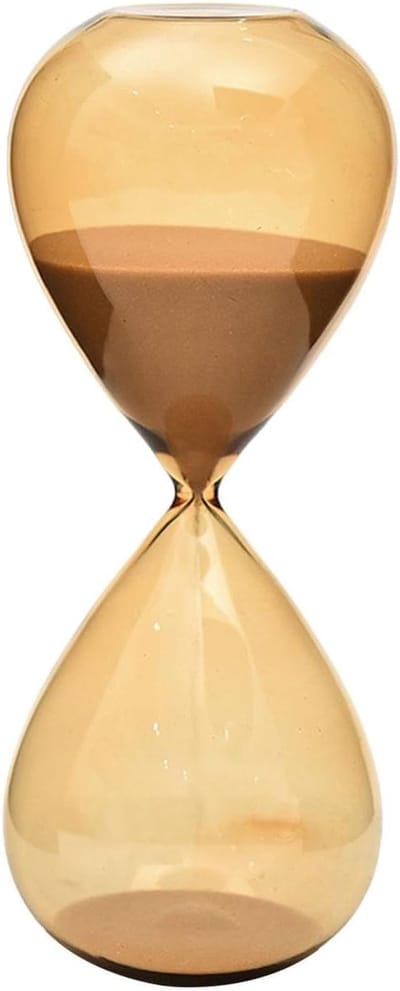 Glazen Zandloper - Zandklok Timer - Tijdmanagement Tool - 15 Minuten Nauwkeurig - 7 x 17.5 cm - Transparant