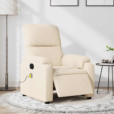 vidaXL - Massagestoel - elektrisch - verstelbaar - microvezelstof - beige