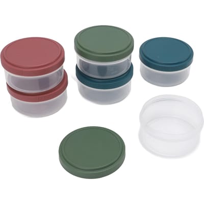 6 Stuks Kruidencontainer met Deksel Plastic Herbruikbaar Lekdicht Draagbaar Dompsauscontainer