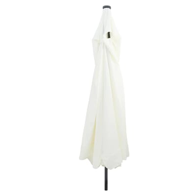 vidaXL - Tuinparasol - 395 - x - 395 - x - 245 - cm - Polyester - Rond - Zand - en - Antraciet