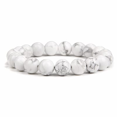 Bixorp Gems Howliet Edelsteen Armband 10mm - Natuursteen Kralenarmband - Spiritueel Cadeau - 18cm