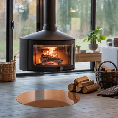 Coloray Vloerplaat Houtkachel - Plaat voor Onder Kachel - 60 cm x 60 cm - Kachel Vloerplaat - Bruin Vloerplaat Kachel - Vloerplaat Voor Kachel - Vloerplaat Openhaard - Houtkachel Accessoires - Plaat Kachel
