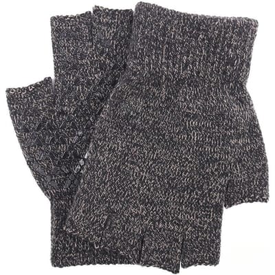 Nouveaux Gants Demi-doigts pour Hommes et Femmes En Automne et en Hiver Gants Demi-doigts Chauds en Fil Tricoté Pour Prévenir le Froid One Size black