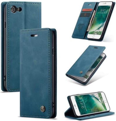 Casemania Hoesje Geschikt voor Apple iPhone 7 & 8 Emerald Green - Dunne Portemonnee Book Case - Slim Wallet Case met Pasjeshouder