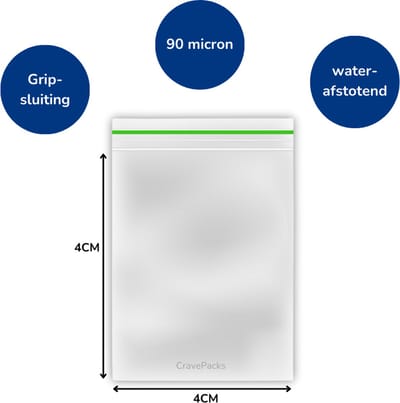 100x Gripzakjes 40x40 mm 90 micron groen - Ziplock zakjes - Uitdeelzakjes
