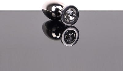 Kiotos - Lichtgewicht Buttplug Metaal Met Wit Kristal - Small