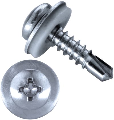 GOEBEL® - 500 x Bolkop boorschroeven (Ø x L) 4,2 x 13 mm Staal Verzinkt met EPDM Ring DIN7504 M - Schroeven - 4110342130