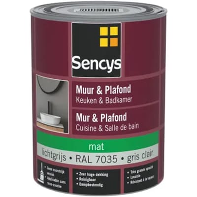 Sencys Keuken & Badkamer Muurverf - Mat - Grijs Ral 7035 - 1l