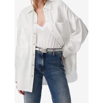 IRO Paris Shoana Overshirt White/silver Size: 38 | Button-Down Shirts Outlet | Dames | Zilver