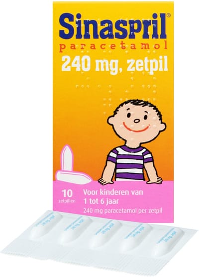 Sinaspril Paracetamol 240mg Zetpil - 2 x 10 stuks - Voordeelverpakking