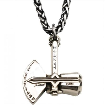 Klassieke Noorse Mythologie Retro Thor Bijl Hanger Kettingen voor Mannen Rockfeest Mode Sieraden Cadeau Punk Stijl Mannen Ketting zilver