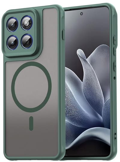 MobyDefend Hoesje - Geschikt voor Motorola Edge 70 - Case Geschikt voor MagSafe - Mat Transparant Met Gekleurde Rand - Groen