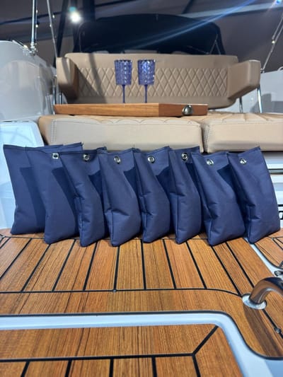 8X Grindzakjes Zandzakjes blauw - voor bootdekzeil - om waterzakken te voorkomen - 0,8kg