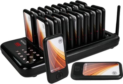 Oproepsysteem Restaurant Retekess TD173 - 400M Pager Systeem - 20 Piepers - 2 Oproepmodi - met Trilling - Groepsoproep - 997 Kanalen - Oproepsysteem Pager voor Food Truck - Ijswinkels Fastfoodwinkel