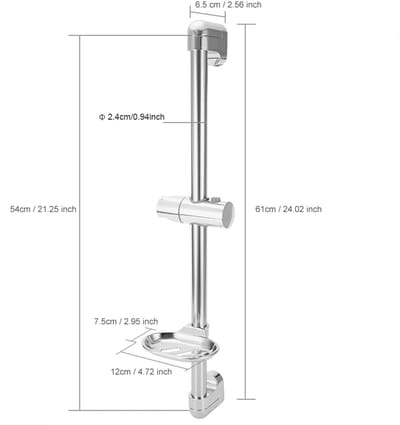 Dailygoods- Douche-arm Roestvrij Staal - Douchekophouder - Verlengarm - Duurzaam - Hoogte Verstelbaar - Eenvoudige Installatie - Douchestang