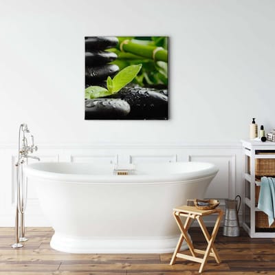 Canvas print DD123264 Zen Stones A.S. Création 0,5 x 0,5 m Groen Kantoor Hal/Gang Keuken Slaapkamer Woonkamer