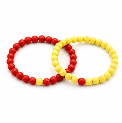 EmmyRovi Vriendschapsarmbanden – Set van 2 – Rood & Geel - Moederdag cadeau