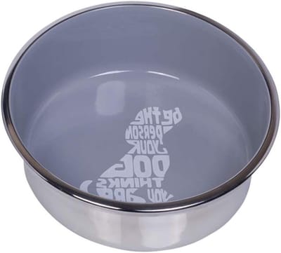 Roestvrijstalen Hondenbak - Voerbak Hond - Hygiënisch Eten - Zware Antislip Uitvoering - 20 cm 1.9 Liter - Grijs