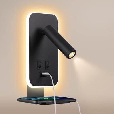 LED Wandlamp - Leeslamp Slaapkamer - Comfortabel Lezen - 3-in-1 Functionaliteit - 12 Watt - Zwart