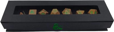 RPG Dobbelstenen Set Koper en Groen - 7-delige Zware Metalen D&D Dice Set