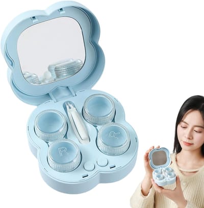 Contactlenzenreiniger – draagbare ABS-wasetui, automatische dubbele golf reisdop, 130 g, met hoogfrequente vibratie voor harde en zachte lenzen