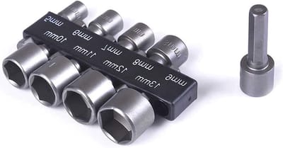 Set van 9 socket boorbits van 5 tot 13 mm voor 1/4 inch hex shank, geschikt voor elektrische schroefmachines en accuboormachines