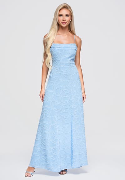 LARICA Jurk - Veters - Gebloemd - Jurk Blauw L