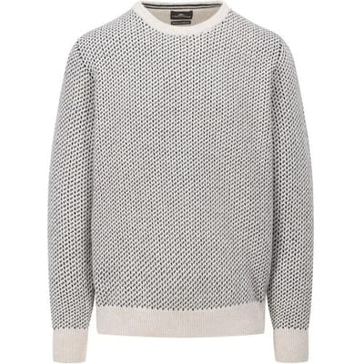 Fynch-Hatton Trui O-Neck Lambswool Mini Jacquard Winter White / male