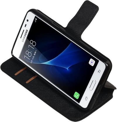 Zwart Samsung Galaxy J3 Pro TPU wallet case booktype hoesje HM Book