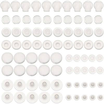 Dailygoods- Oorbelkussentjes 80 Stuks - Siliconen Zacht - Doorzichtige Clip-on - Comfortabel - Multisize - Duurzaam - Oorbelclips