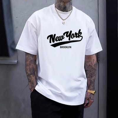 T-shirt Korte mouw New York Letterprint Zomer Nieuwe Herenkleding 2XL