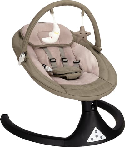 Novi at Home Nola Swing Wipstoel - Taupe/Beige - Voorzien van 12 melodieën - Geschikt tot 9kg - Geschikt vanaf de geboorte