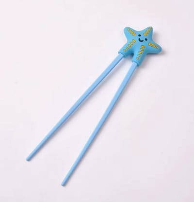 ProductGoods Kinder Eetstokjes – Zeester – Met Hulpstuk – 2 Stuks – Blauw
