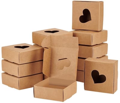Dailygoods- Kartonnen Dozen 30 Stuks - Kartonnen Dozen met Deksel - Verpakking voor Chocolade/Sieraden - Handwerkdozen - 7,5 x 7,5 x 3 cm - Ideaal voor Bakkerijverpakkingen - Verpakkingsdozen