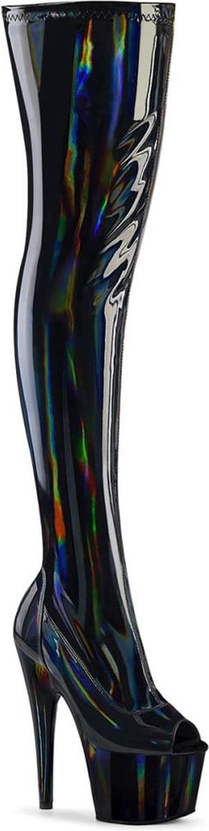Pleaser - ADORE-3011HWR Plateau Overknee Laarzen - US 10 - 40 Shoes - Zwart