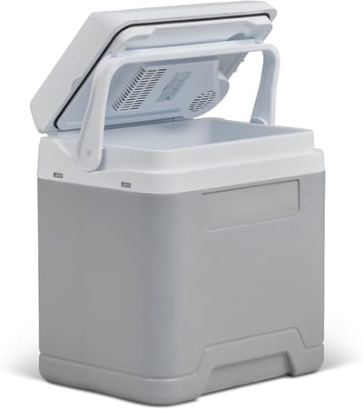 JCP® Koelkast - 27L - Lichtgewicht en Draagbaar met Praktisch Kabelcompartiment - Koelkast Klein - Grijs - 30cm x 40cm x 45cm