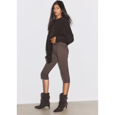 Stradivarius Smart capri broek  Bruin 34