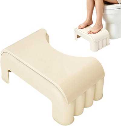 Toilet Opstapje - Hurk Ladder - Natuurlijke Houding - Stapelbaar Ruimtebesparend - 39x24x39 cm - Wit