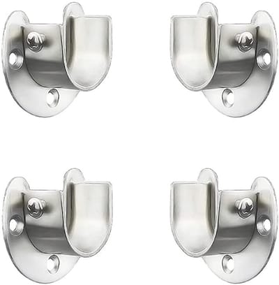 Dailygoods- Kastpoot - Set van 4 - Zinklegering - Roestwerend - Duurzaam - Voor badkamer douchestang - Flensbeugel