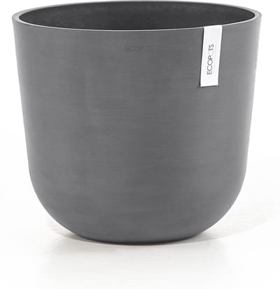 Ecopots Oslo 35 - Grey - Ø35 x H30,5 cm - Ronde grijze bloempot