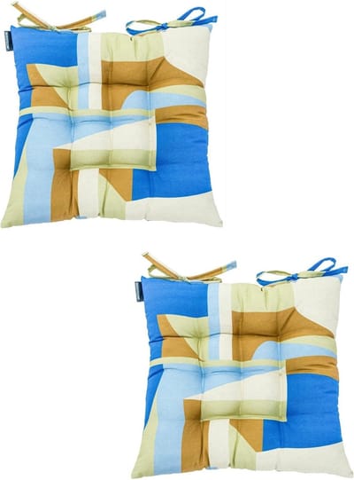 Madison - Zitkussen - Universeel - 2 stuks - 46 x 46 cm - Patch Azur - Tuin - Toscane