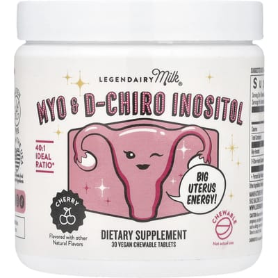 Lait Legendairy, Myo & d-Cairo Inositol, Cerise, Comprimés à Croquer Végétaliens, 30 comprimés