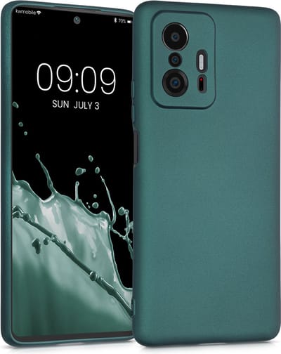 kwmobile telefoonhoesje geschikt voor Xiaomi 11T / 11T Pro - Hoesje voor smartphone - Back cover in metallic petrol