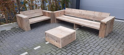 Loungeset ''Garden M Basic'' van Gebruikt steigerhout - 6 persoons