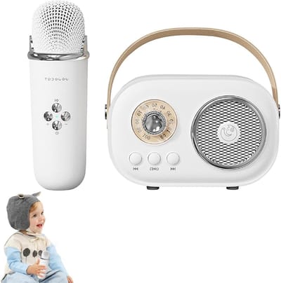 Draagbare Karaokemachine - Karaoke Set Microfoon - Muziekfeest Thuis - Geïntegreerde Luidspreker - 19.2 x 15.7 x 7.2 cm - Wit