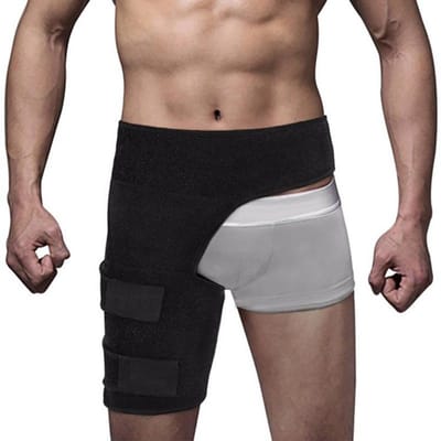 Heupbrace Compressiekous Voor Pijnverlichting Ondersteuning Dij Hamstring Lies Ischias Spierverrekkingen zwart