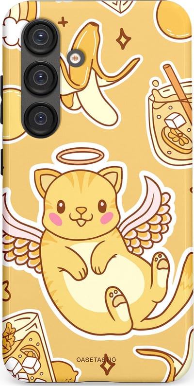Casetastic Hoesje Geschikt voor Samsung S25 - Stijlvolle Beschermende Duo-layer Case - Poezenvleugels
