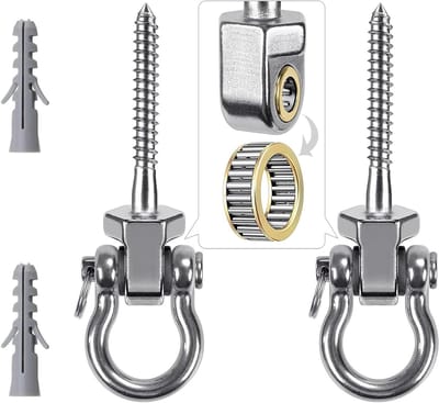 Swing ophangset met 4 stuks, zware haken voor beton en hout, tot 250 kg draagvermogen, ideaal voor schommels, hangmatten en bokszakken