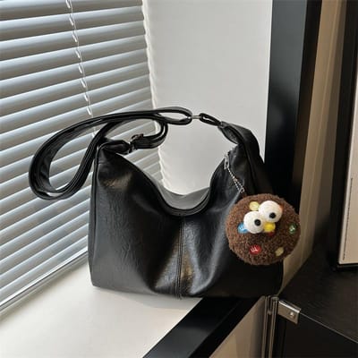 Crossbodytas voor Dames Lente en Zomer Nieuwe Trendy Retro Tote Bag College Stijl Casual Grote Capaciteit Tas separate bag black